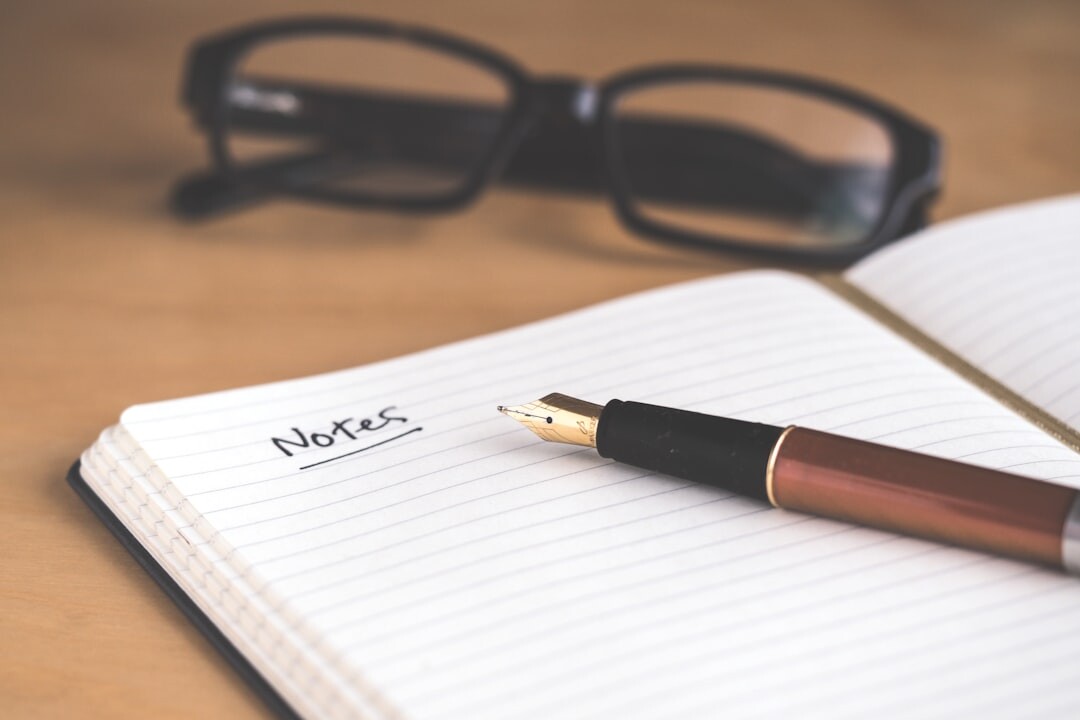 author writing notes